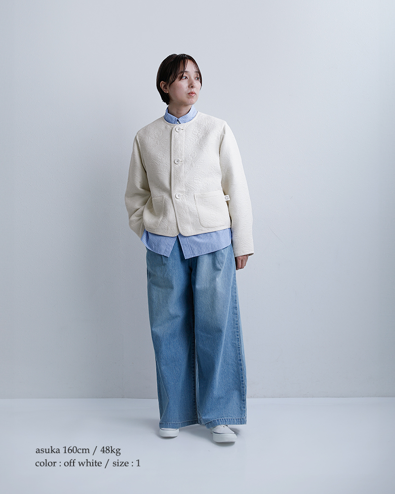 ORCIVAL(オーチバル・オーシバル)ジャガードノーカラージャケットor-a0781cjq