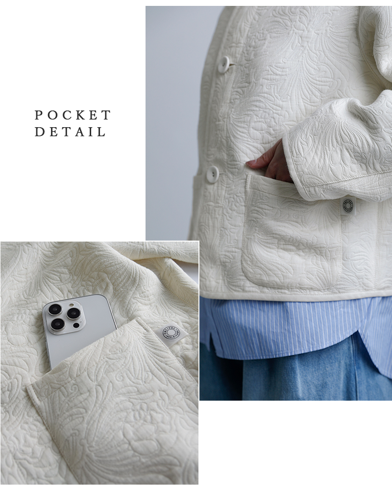 ORCIVAL(オーチバル・オーシバル)ジャガードノーカラージャケットor-a0781cjq