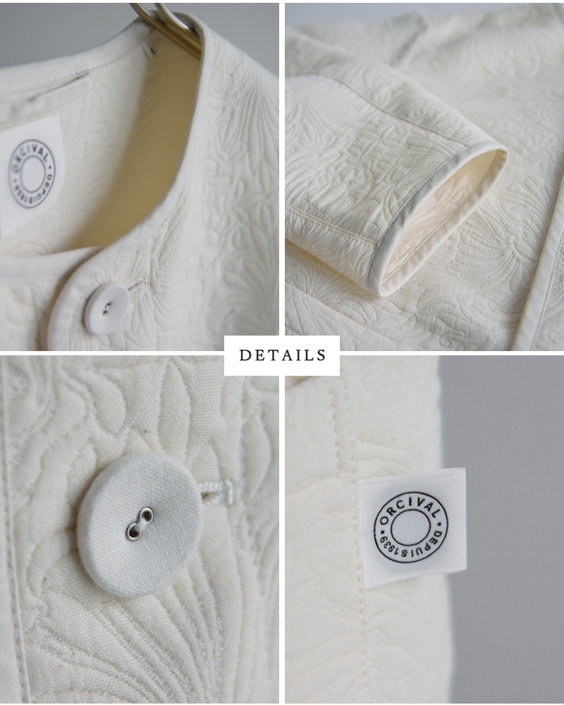 ORCIVAL(オーチバル・オーシバル)ジャガードノーカラージャケットor-a0781cjq