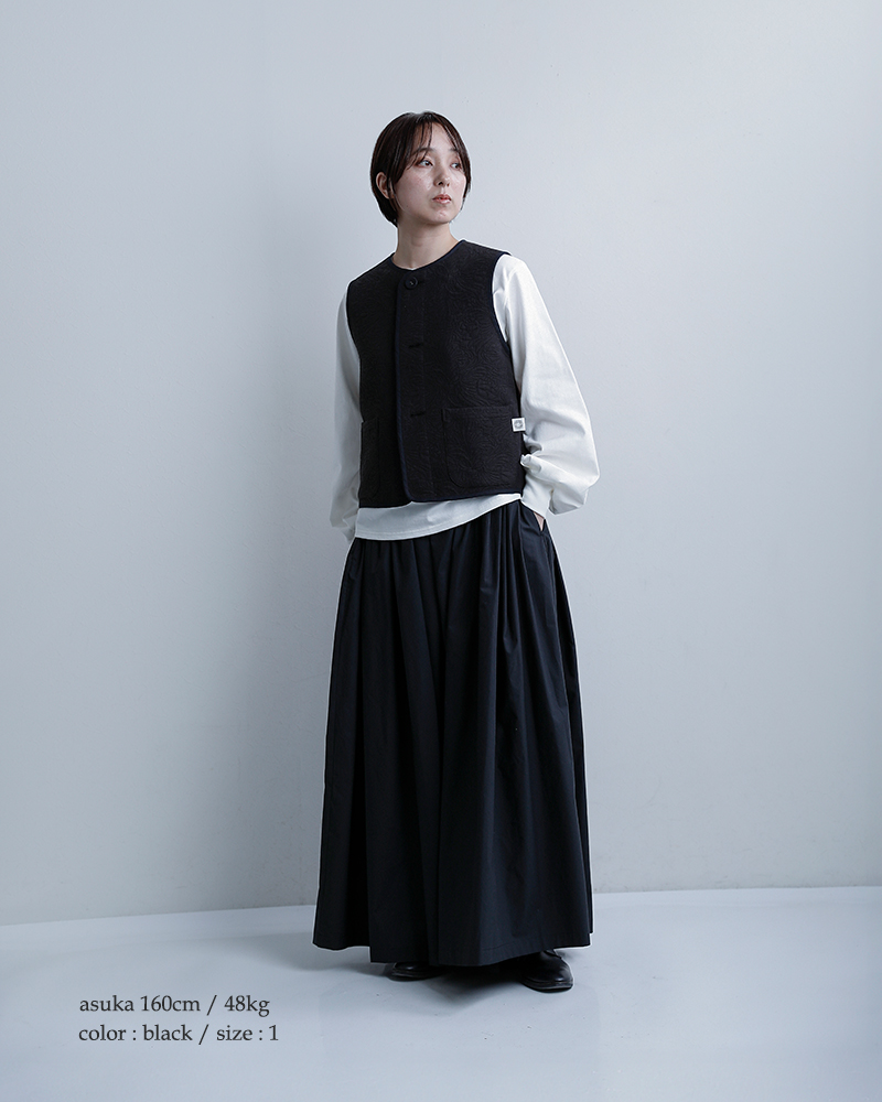 ORCIVAL(オーチバル・オーシバル)ジャガードトリムノーカラーベストor-a0782cjq