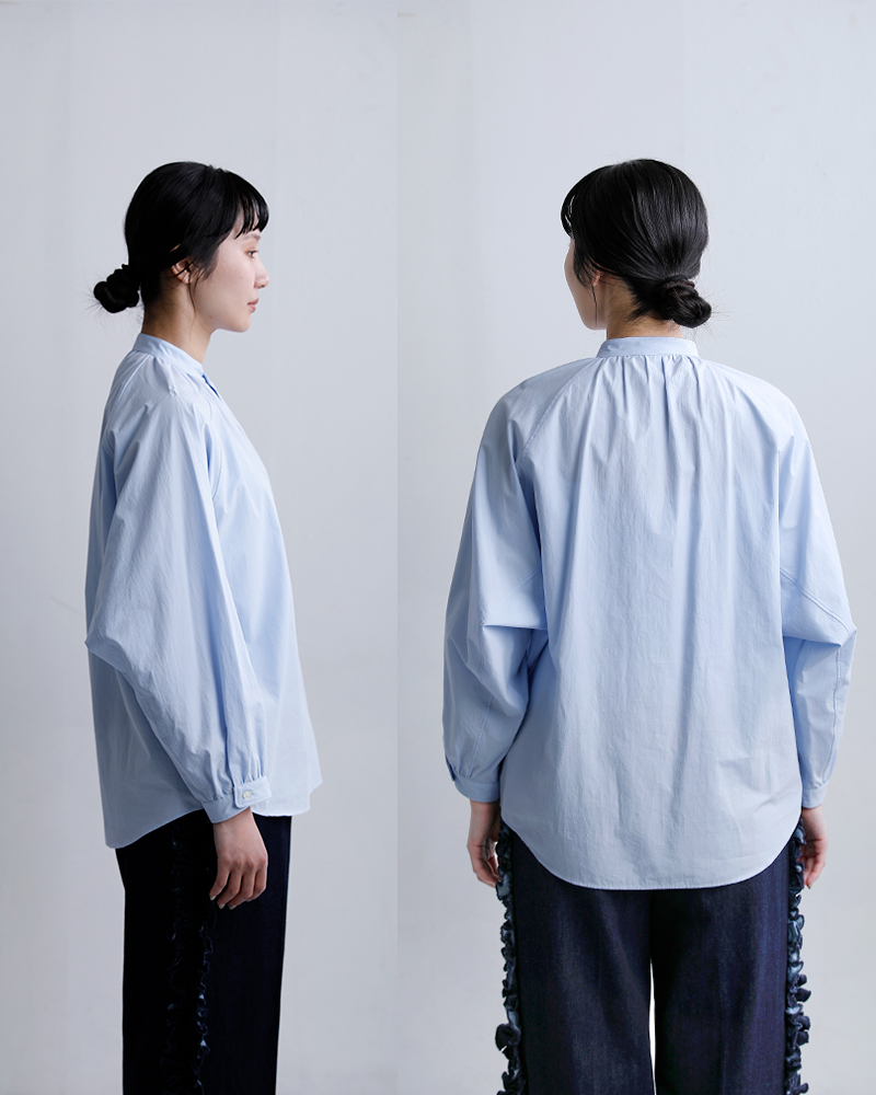 ORCIVAL(オーチバル・オーシバル)コットンタイプライターラグランバンドカラーシャツor-b0320otd