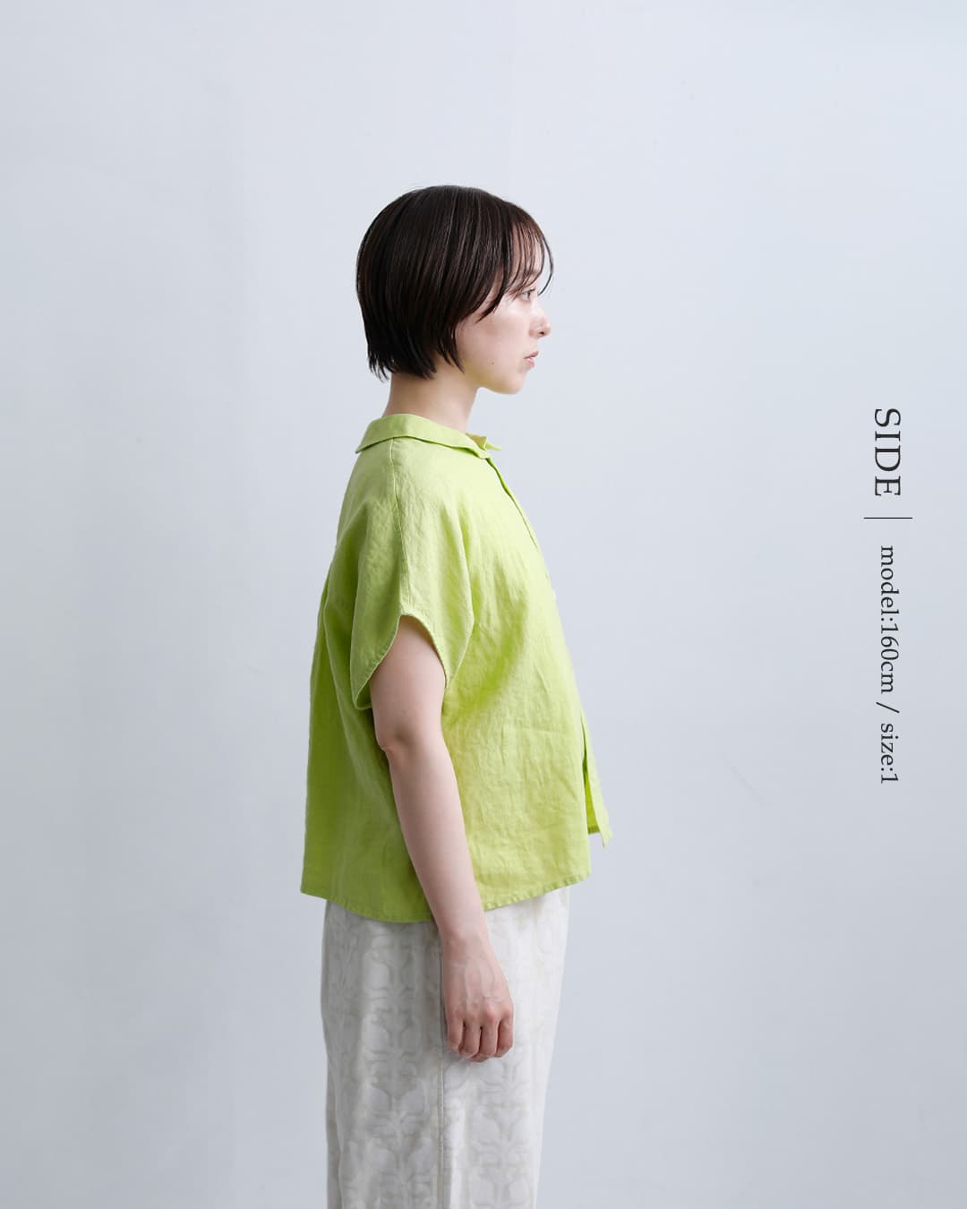 ORCIVALリネン フレンチスリーブ シャツ or-b0360ylm-26ss
