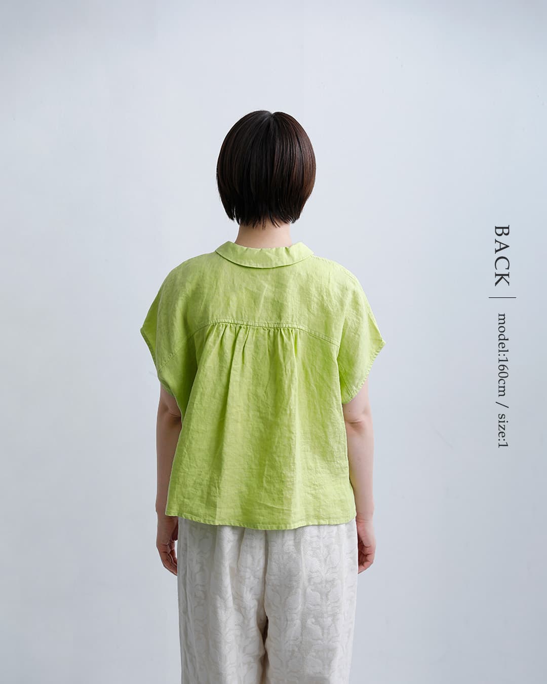 ORCIVALリネン フレンチスリーブ シャツ or-b0360ylm-26ss