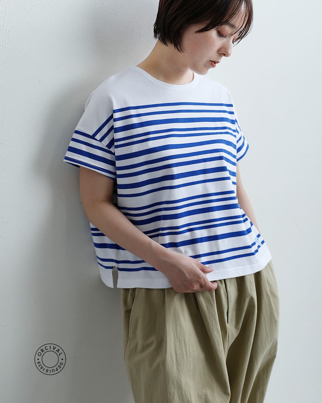 ORCIVAL40/2ジャージー ボートネック ショートスリーブ プルオーバー or-c0335lob