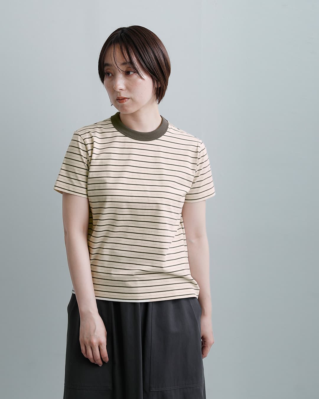 ORCIVALストレッチ クルーネック ショートスリーブ プルオーバー or-c0415ccf-26ss