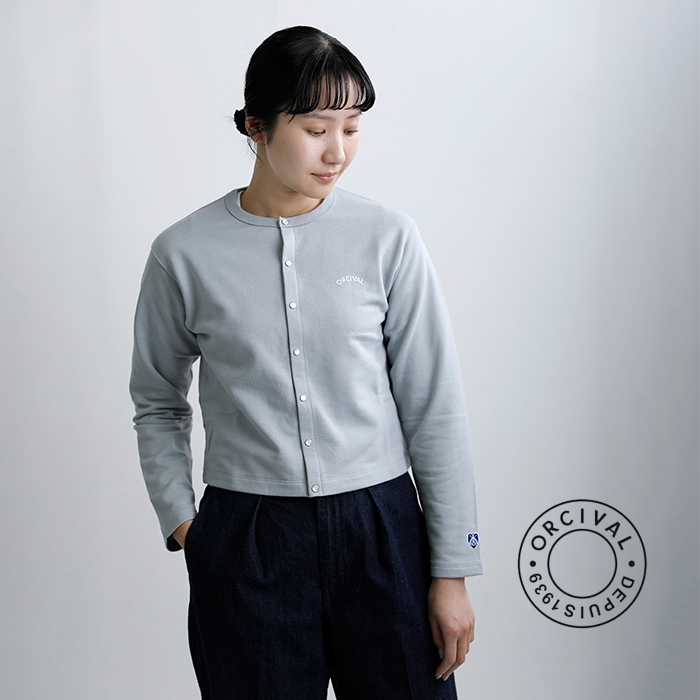 ORCIVAL(オーチバル・オーシバル)ミニフレンチテリークルーネックカーディガンor-c0435maz