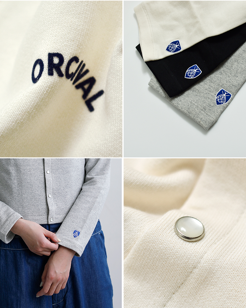 ORCIVAL(オーチバル・オーシバル)ミニフレンチテリークルーネックカーディガンor-c0435maz