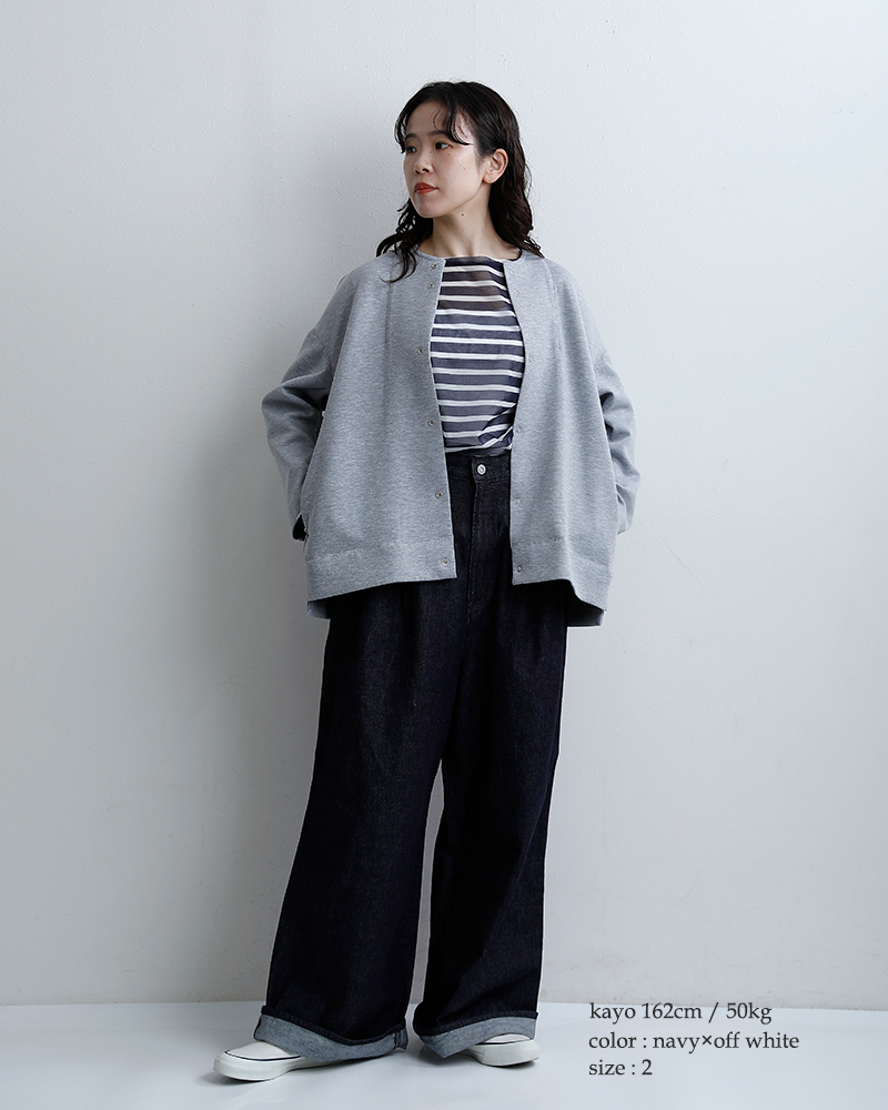 ORCIVAL(オーチバル・オーシバル)シースルージャージーボーダーボートネック長袖バスクシャツor-c0461stj