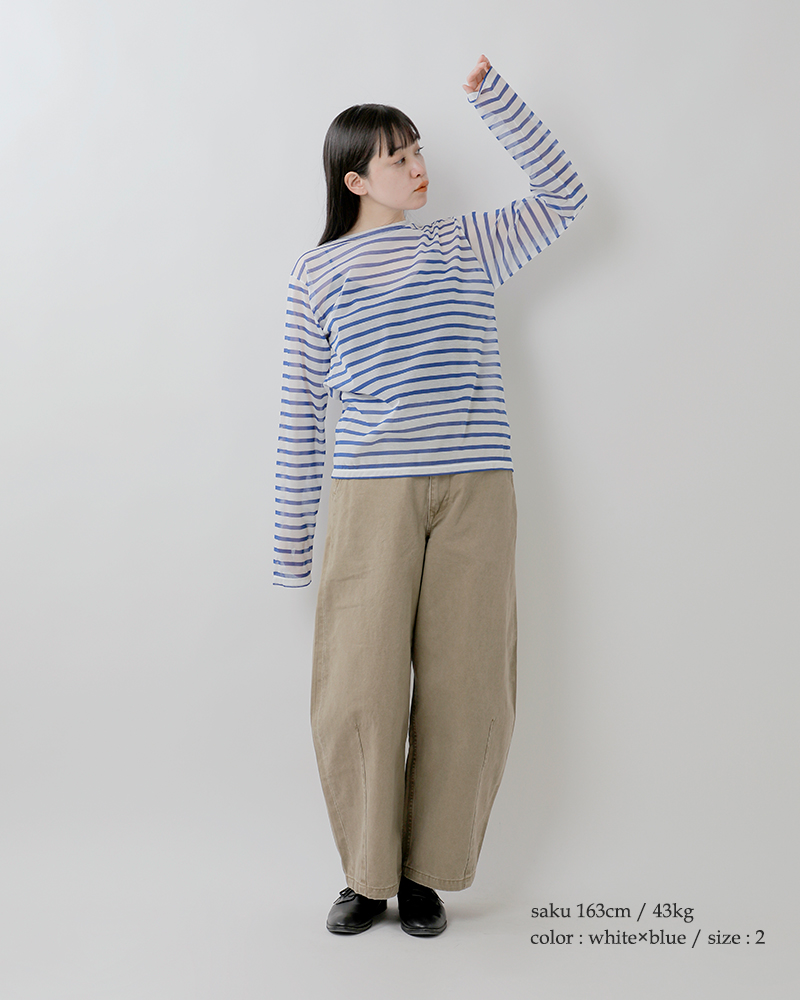 ORCIVAL(オーチバル・オーシバル)シースルージャージーボーダーボートネック長袖バスクシャツor-c0461stj