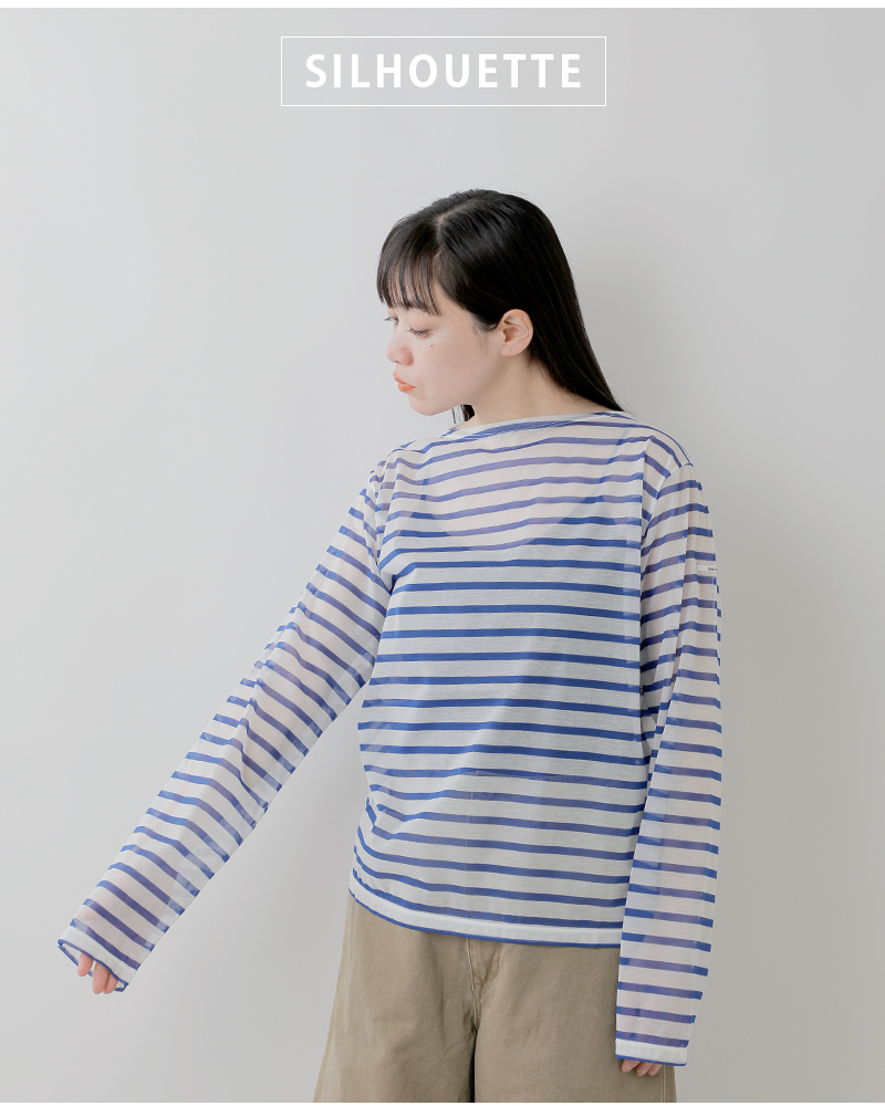 ORCIVAL(オーチバル・オーシバル)シースルージャージーボーダーボートネック長袖バスクシャツor-c0461stj