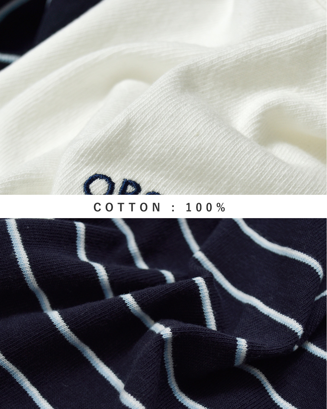 ORCIVALコットン天竺 刺繍ロゴ 半袖Tシャツ or-c0519tsb