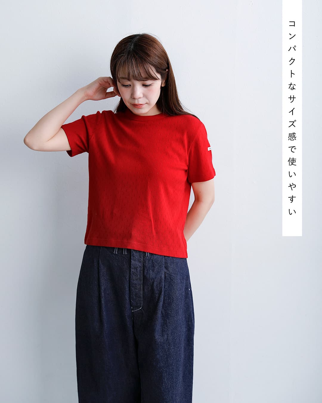 ORCIVALパターンメッシュ クルーネック 半袖Tシャツ or-c0527owe