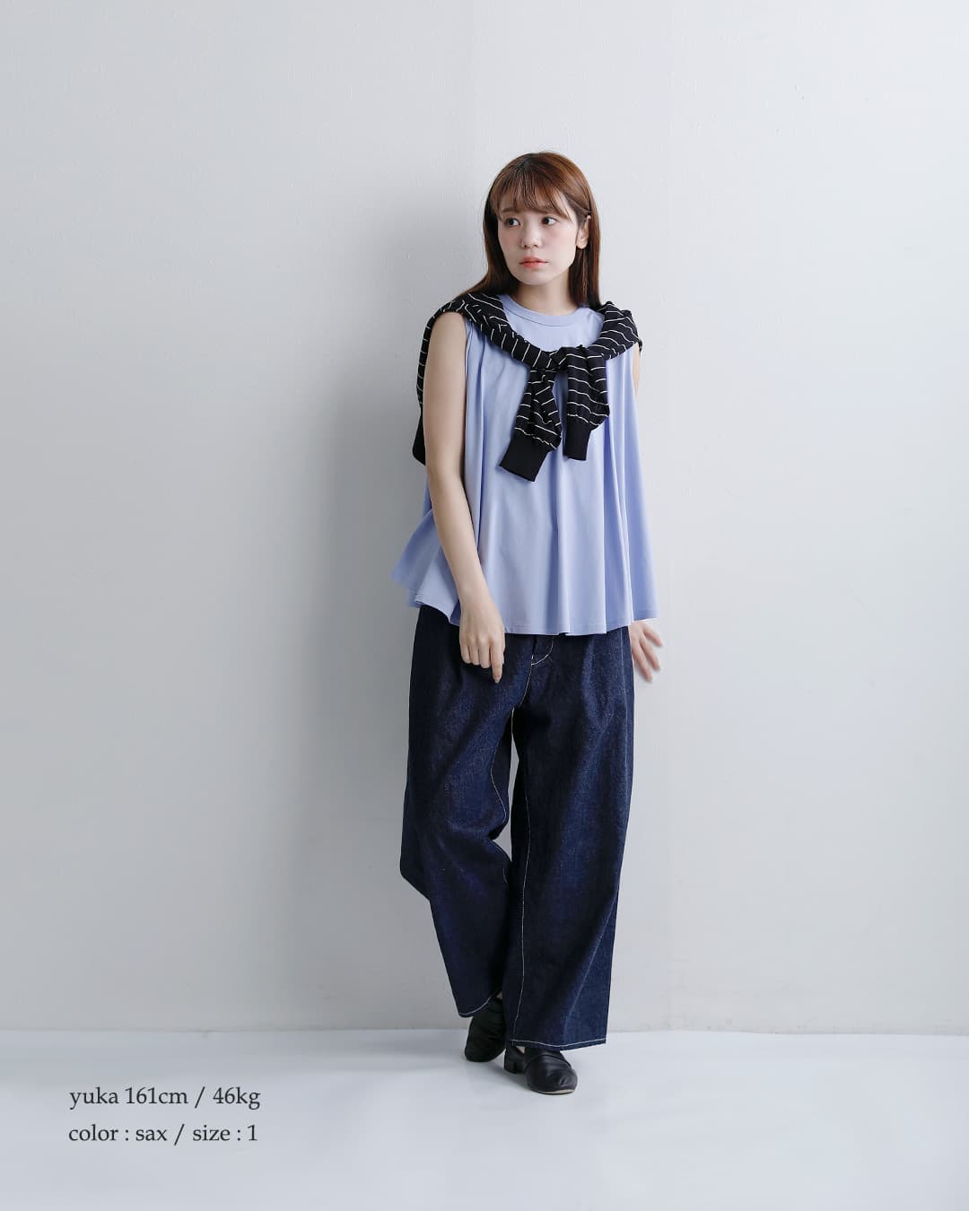 ORCIVAL(オーチバル・オーシバル)コットン天竺 Aライン ノースリーブ カットソー or-c0533oej