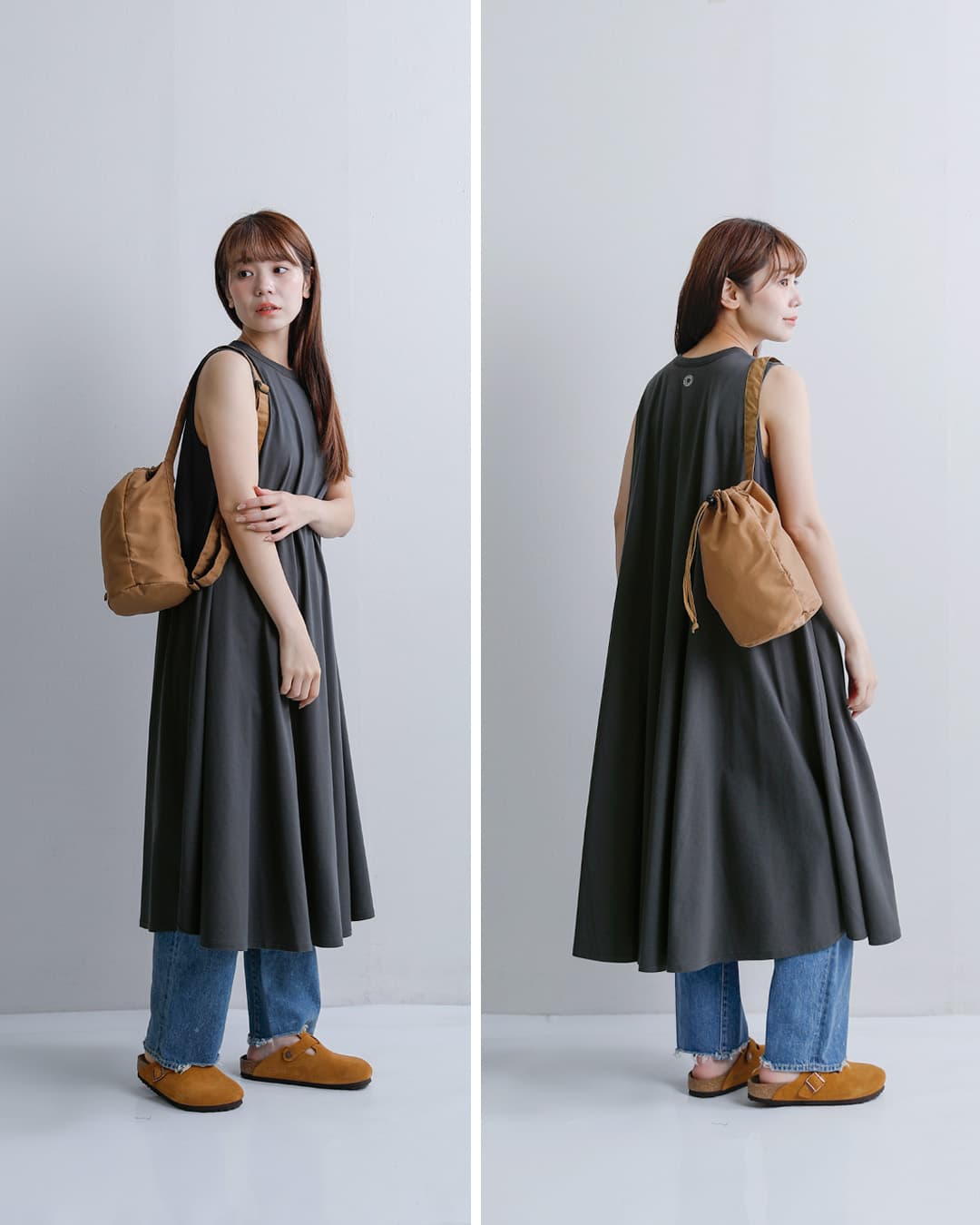 ORCIVAL(オーチバル・オーシバル)コットン天竺 Aライン ノースリーブ ワンピース or-c0534oej