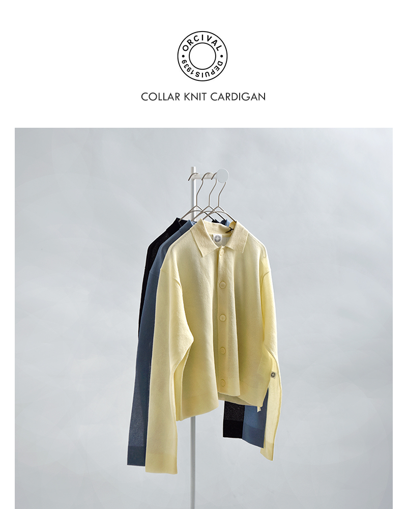 ORCIVAL(オーチバル・オーシバル)ジャガード襟付きポロニットカーディガンor-d0140wjq