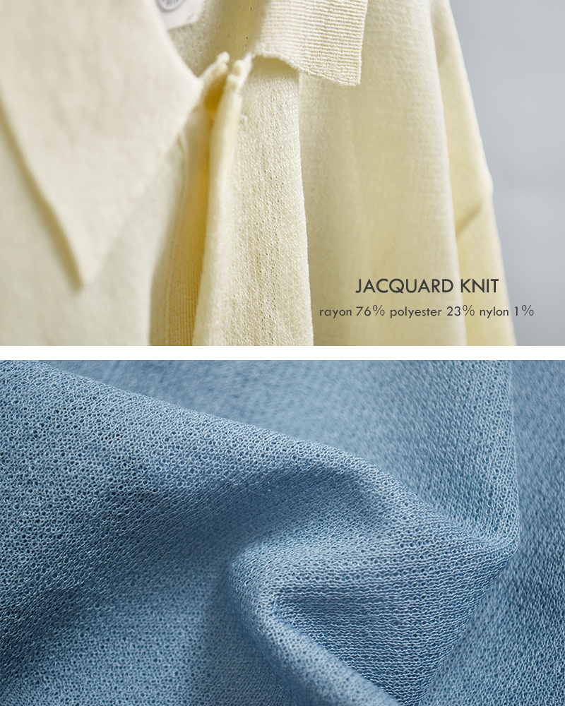 ORCIVAL(オーチバル・オーシバル)ジャガード襟付きポロニットカーディガンor-d0140wjq