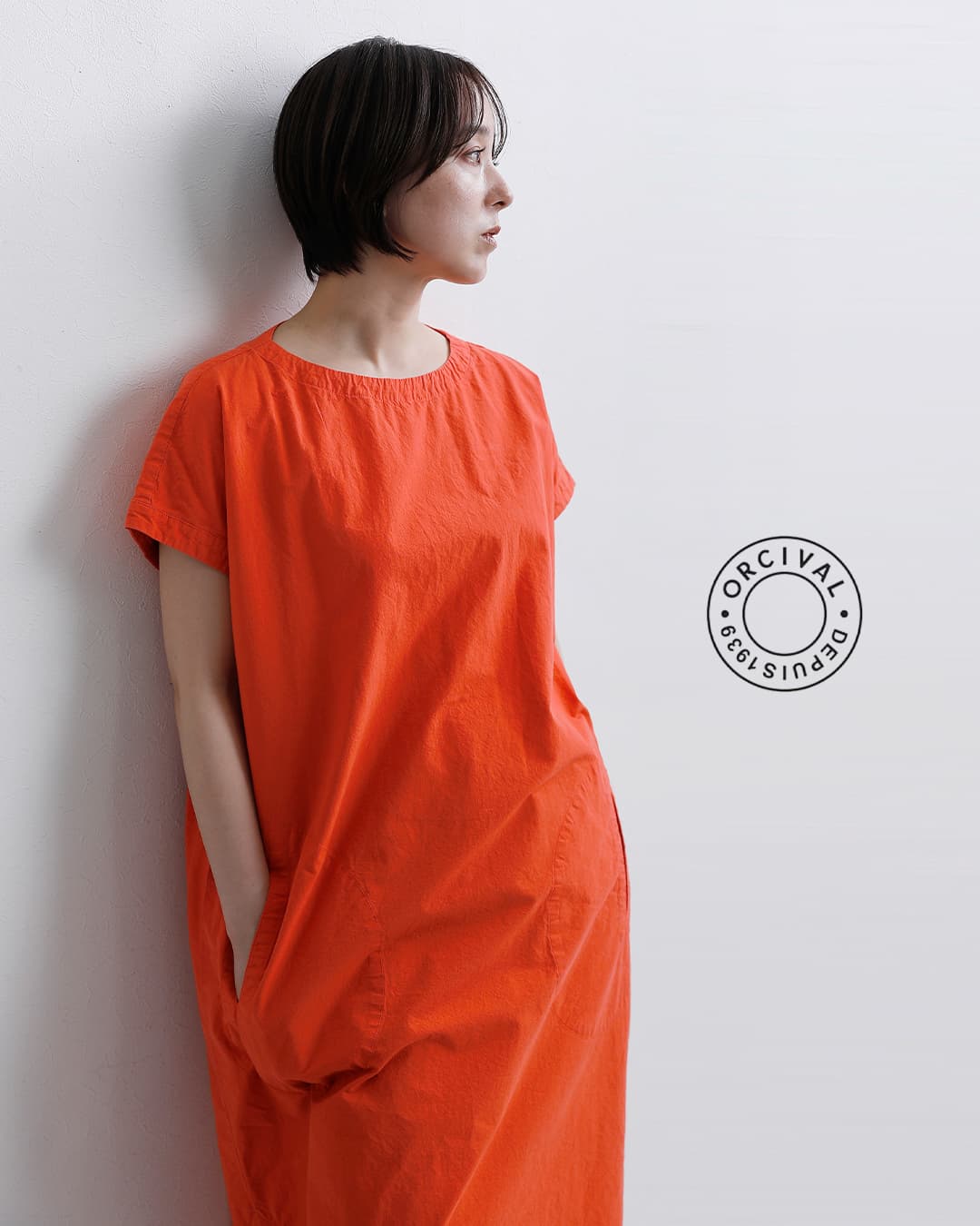 ORCIVAL(オーチバル・オーシバル)コットン リラックス 半袖 ワンピース or-g0116gdp