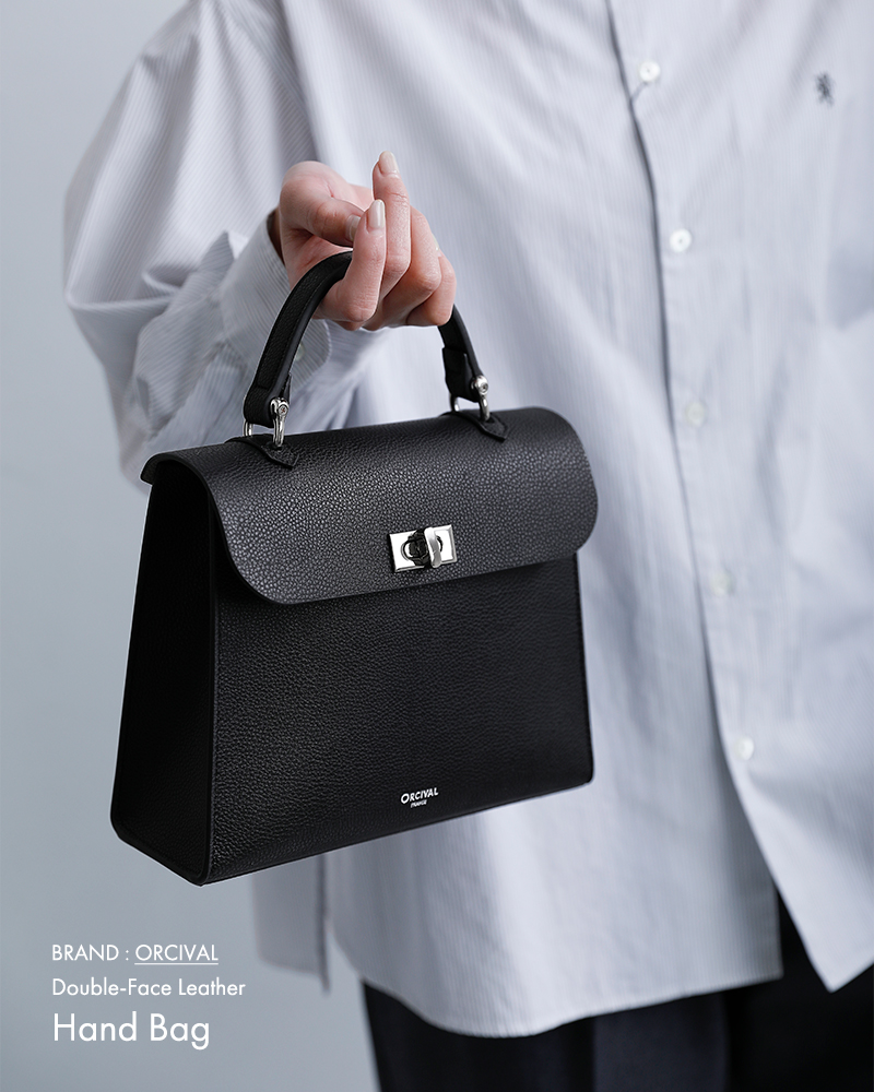 ORCIVALダブルフェイスレザー ハンドバッグ or-h0385dft