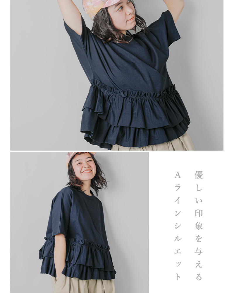 RHODOLIRION(ロドリリオン)コットンスワローフリルティアードブラウス“SwallowFrillTieredTop”or780