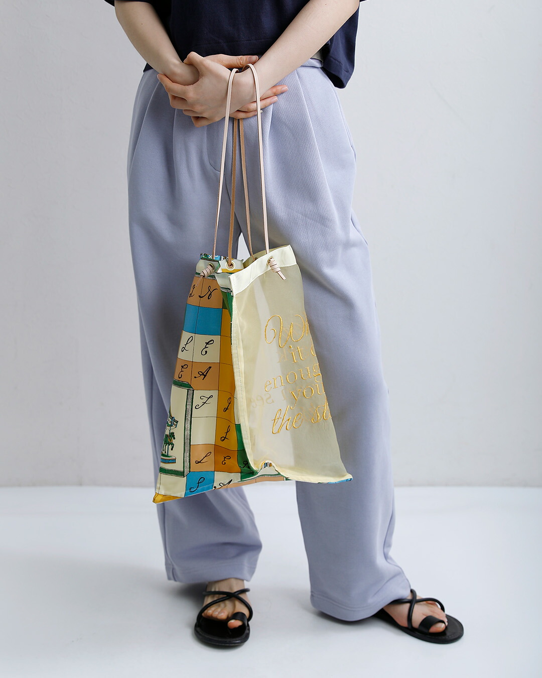 manipuriオーガンジー シルク トートバッグ Lサイズ orgsilk-tote-l