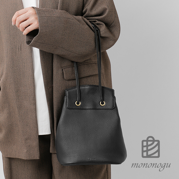 mononogu(モノノグ)カウレザー2wayドローストリングバケットミニバッグow2-ss
