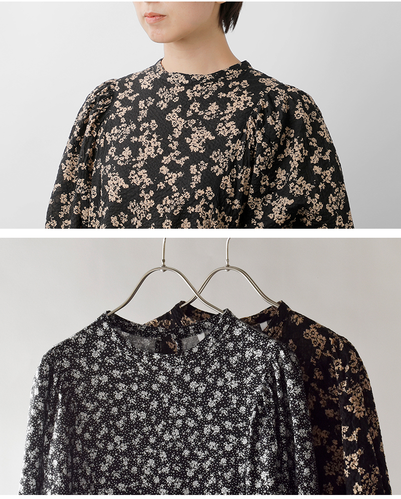 PARIS DE AOUNE(パリドゥアオウネ)フラワープリントバンドカラータックギャザーワンピースpa260op030