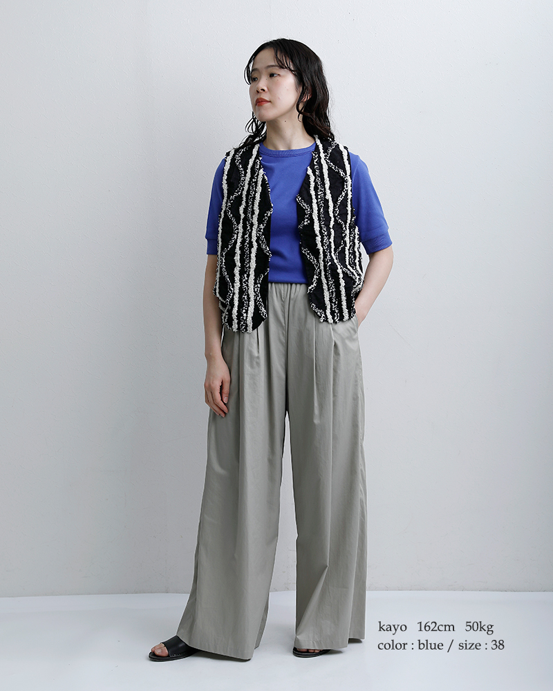 NOUVELLES DU PARADISトロワフライス 5分袖 クルーネック プルオーバー pc19121a