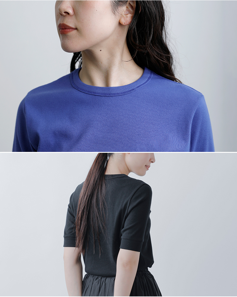 NOUVELLES DU PARADISトロワフライス 5分袖 クルーネック プルオーバー pc19121a