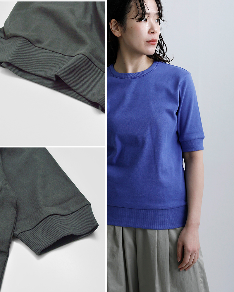 NOUVELLES DU PARADISトロワフライス 5分袖 クルーネック プルオーバー pc19121a