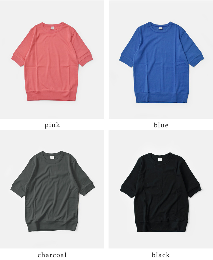 NOUVELLES DU PARADISトロワフライス 5分袖 クルーネック プルオーバー pc19121a