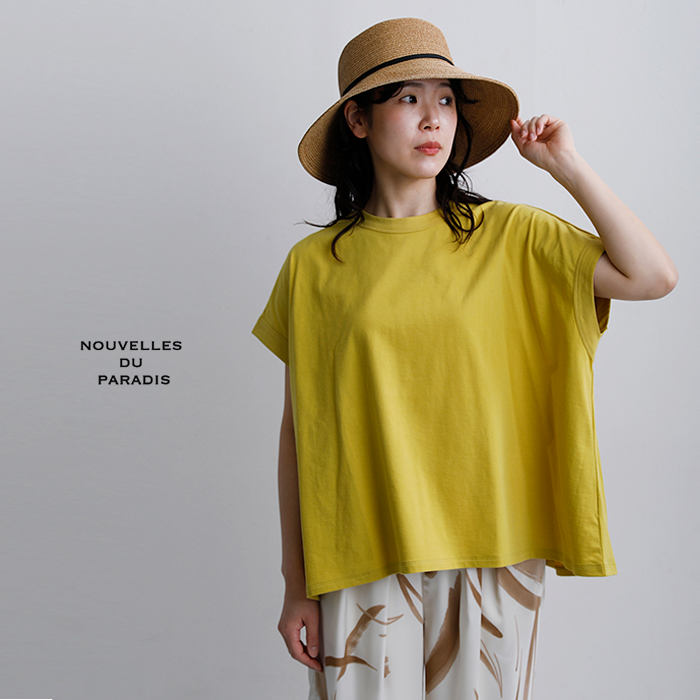 NOUVELLES DU PARADISトロワ天竺 フレンチ ワイド Tシャツ pc21201a