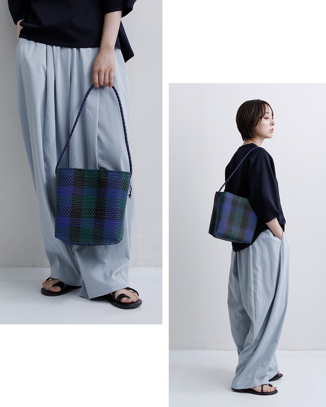 OJO DE MEXチェック カゴ トートバッグ “Plastico Cago Tote Shoulder” pct-shoulder