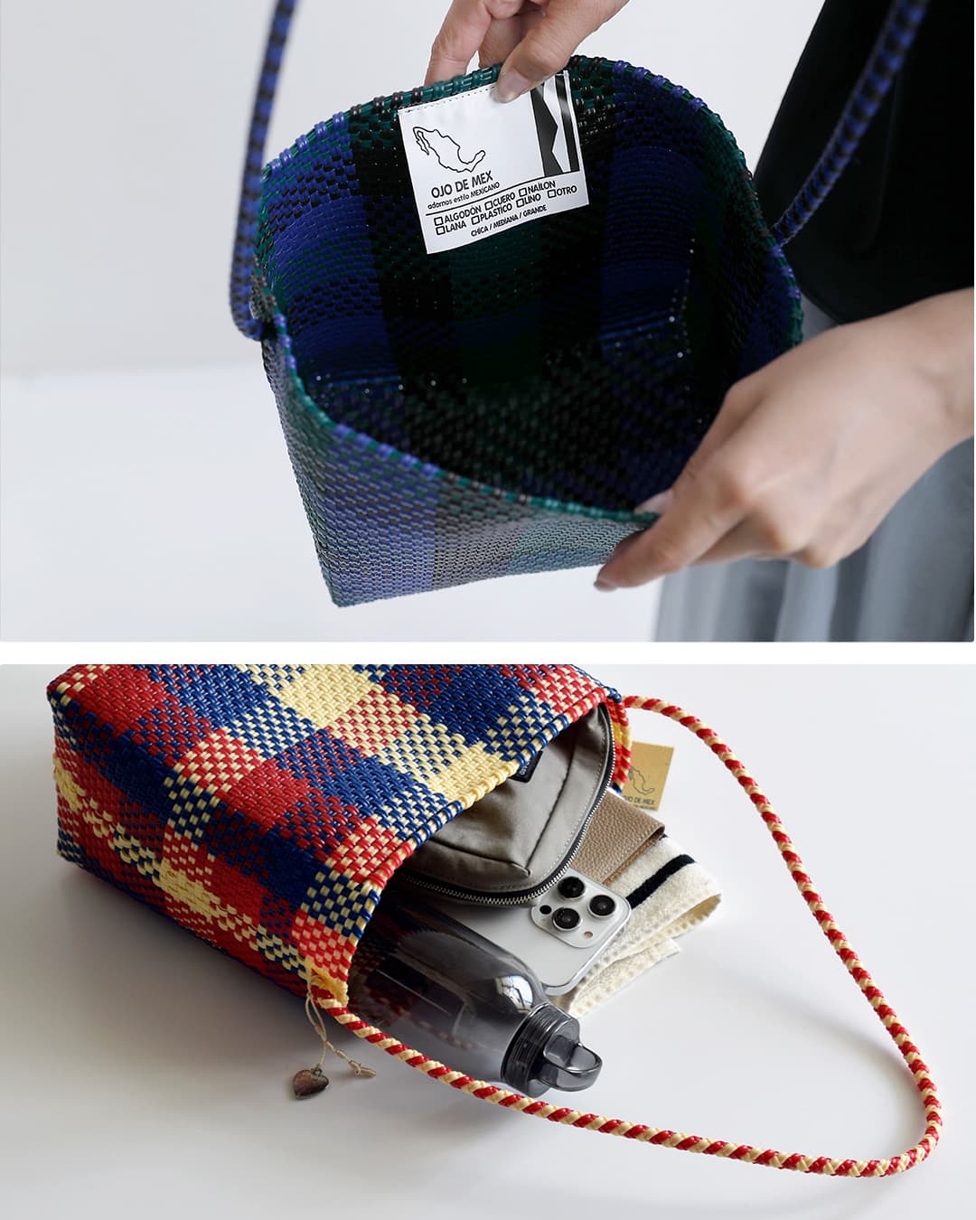OJO DE MEXチェック カゴ トートバッグ “Plastico Cago Tote Shoulder” pct-shoulder