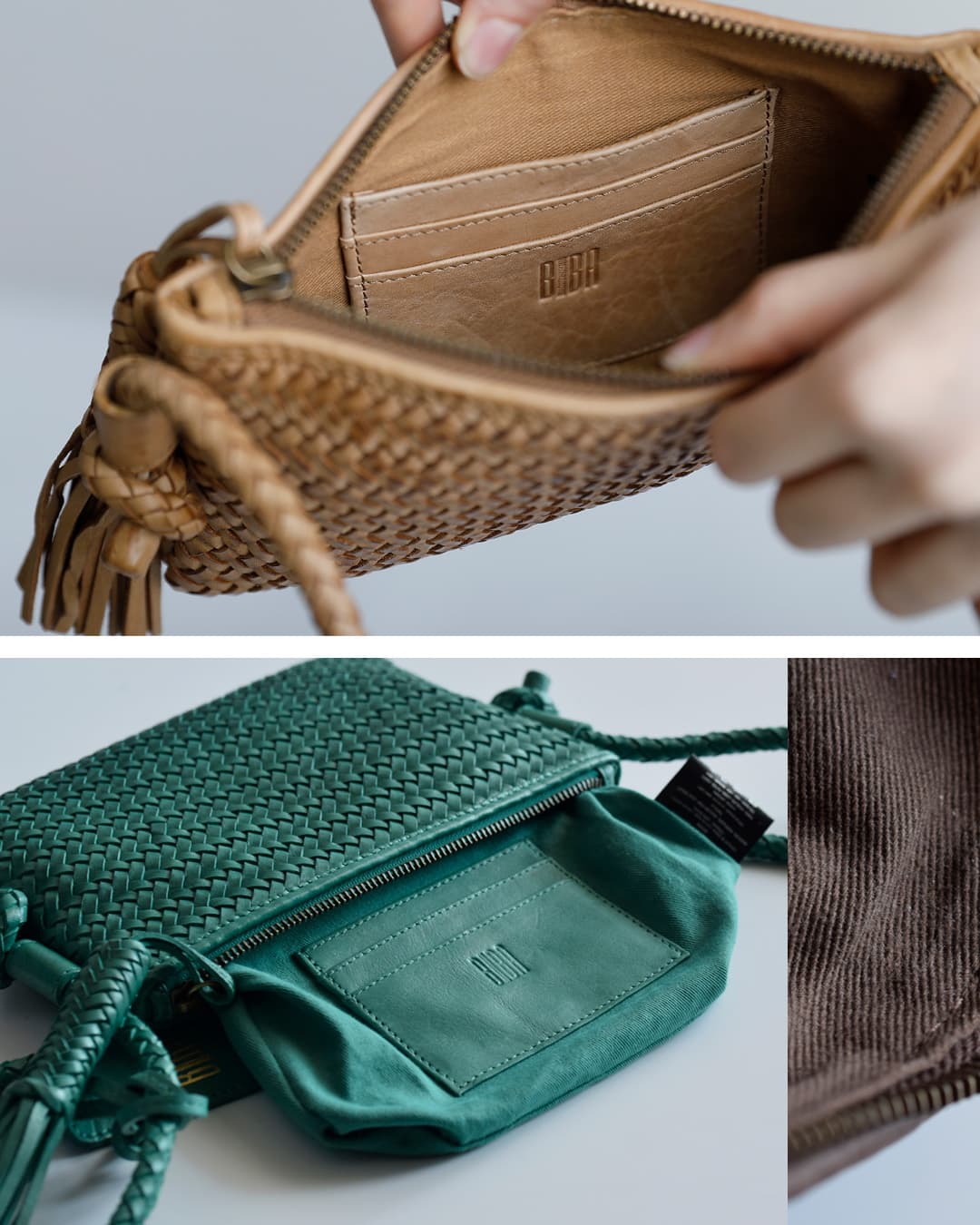 BIBA(ビバ)ウォッシュド カウレザー ハンドブレイド ミニクロスバッグ “PERKINS” per15l