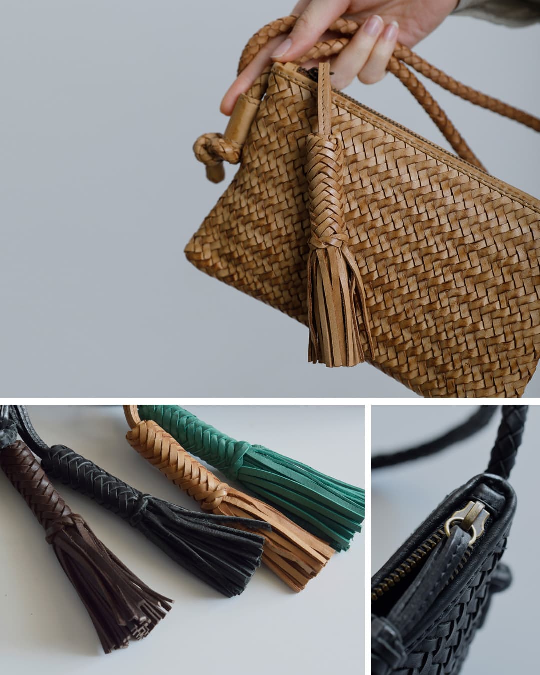 BIBA(ビバ)ウォッシュド カウレザー ハンドブレイド ミニクロスバッグ “PERKINS” per15l