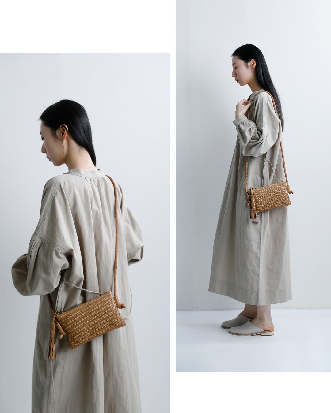 BIBA(ビバ)ウォッシュド カウレザー ハンドブレイド ミニクロスバッグ “PERKINS” per15l