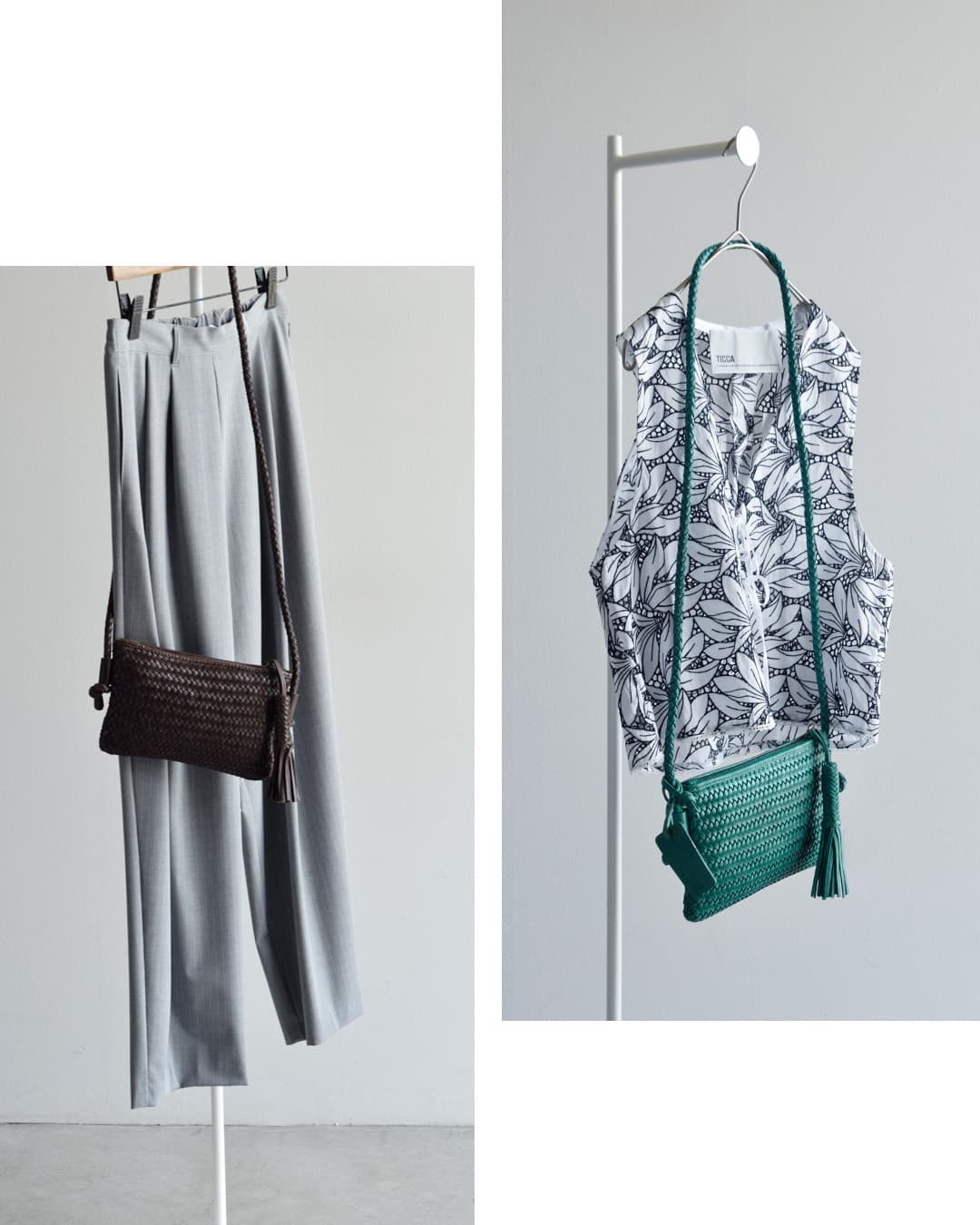 BIBA(ビバ)ウォッシュド カウレザー ハンドブレイド ミニクロスバッグ “PERKINS” per15l