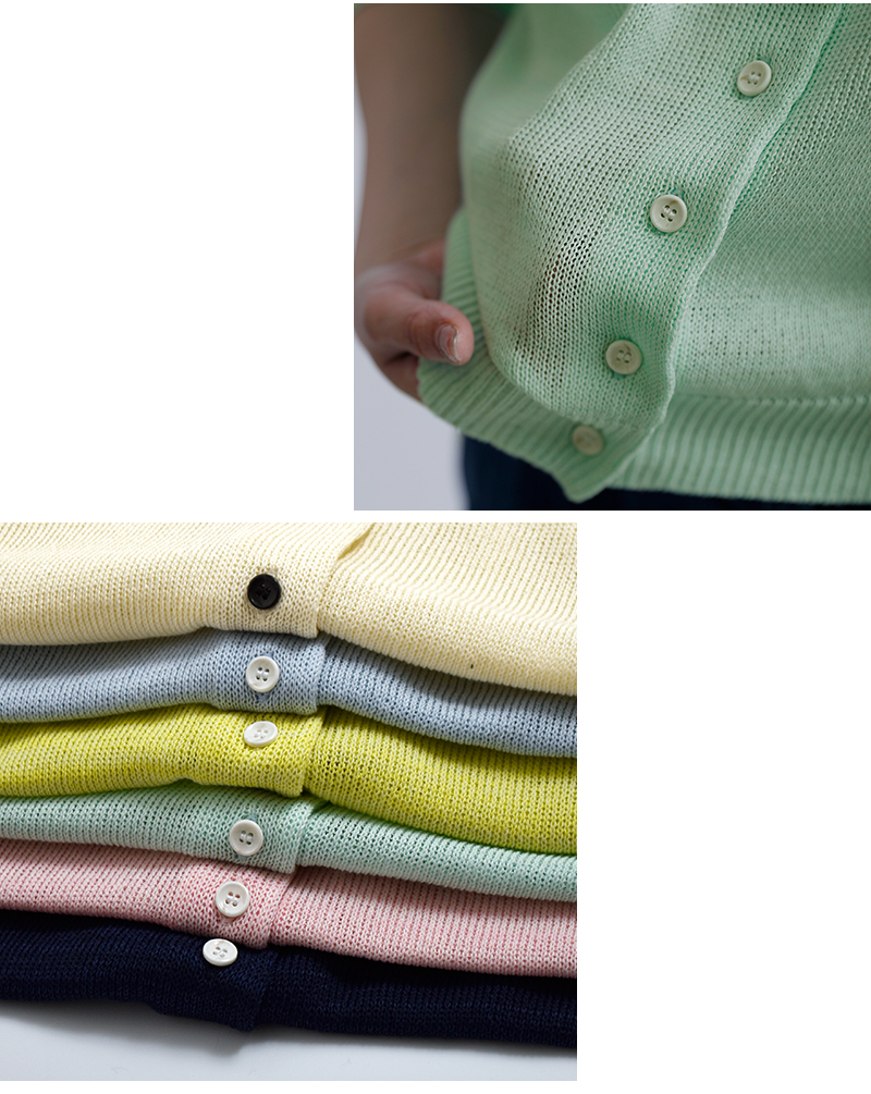 NOUVELLES DU PARADIS(ヌーベル ドゥ パラディ)ペーパーヤーンニット五分袖カーディガンpk26103