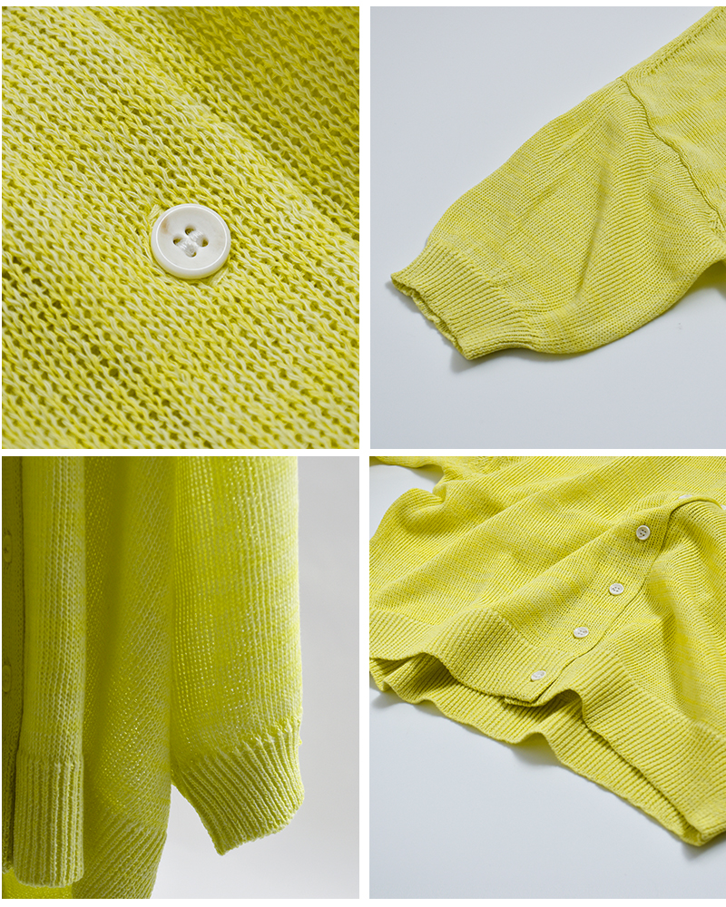 NOUVELLES DU PARADIS(ヌーベル ドゥ パラディ)ペーパーヤーンニット五分袖カーディガンpk26103