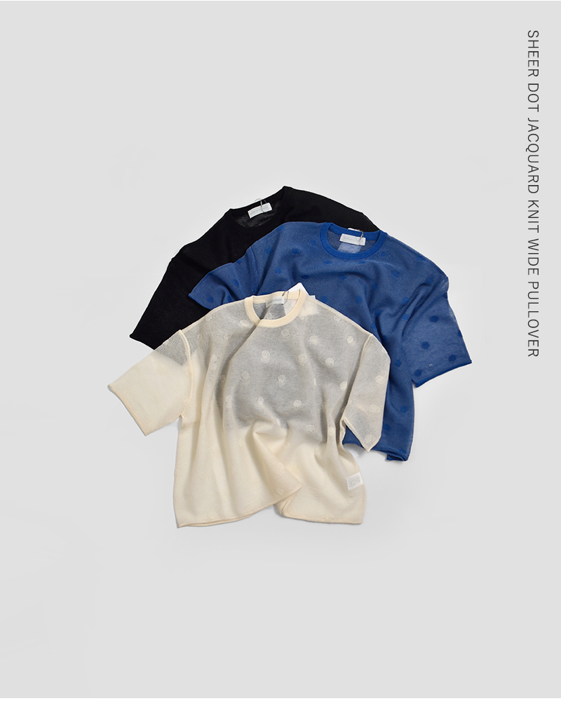 NOUVELLES DU PARADIS(ヌーベル ドゥ パラディ)シアードットジャガードニットワイドプルオーバーpk26105d