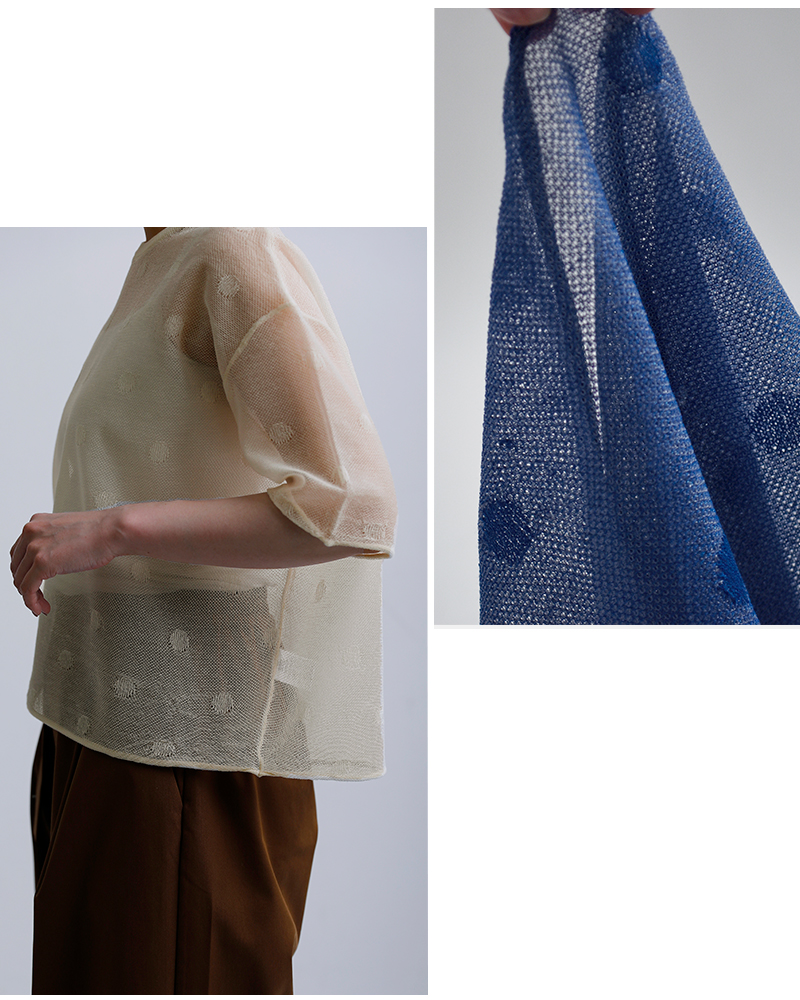 NOUVELLES DU PARADIS(ヌーベル ドゥ パラディ)シアードットジャガードニットワイドプルオーバーpk26105d