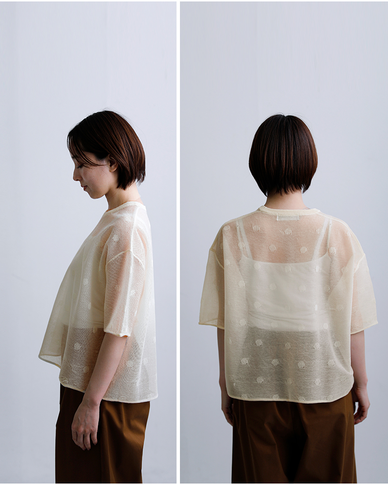 NOUVELLES DU PARADIS(ヌーベル ドゥ パラディ)シアードットジャガードニットワイドプルオーバーpk26105d