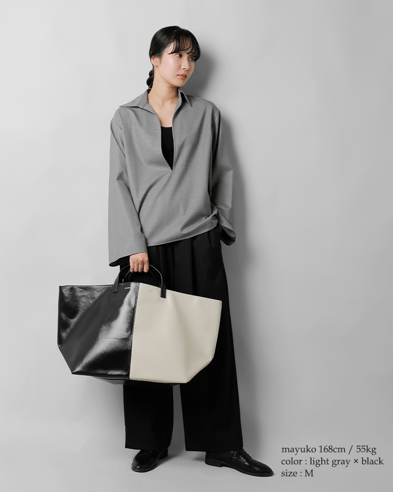 CAHU(カウ)プラティークバイカラー2wayトートバッグM“PratiqueBigoutwithZip”pratique-bi-zip