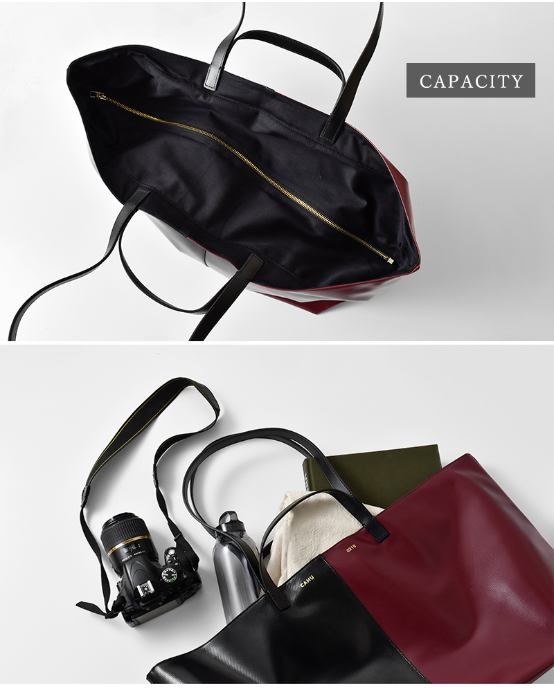 CAHU(カウ)プラティークバイカラー2wayトートバッグM“PratiqueBigoutwithZip”pratique-bi-zip