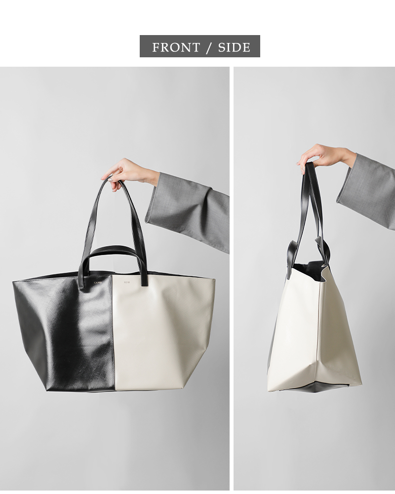 CAHU(カウ)プラティークバイカラー2wayトートバッグM“PratiqueBigoutwithZip”pratique-bi-zip