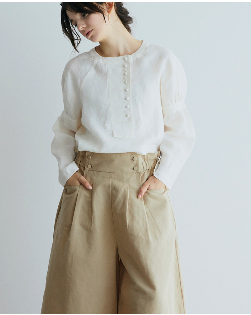 MAGALI(マガリ)ハイカウントコットンリネンコクーンパンツpt66