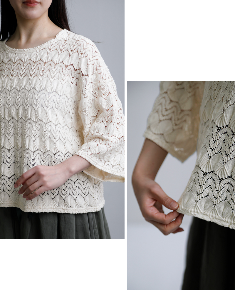 ROBE de PEAU(ローブデポー)コットンバルファスレーススタンダードプルオーバー“BALFASLACESTANDARDPULLOVER”r367