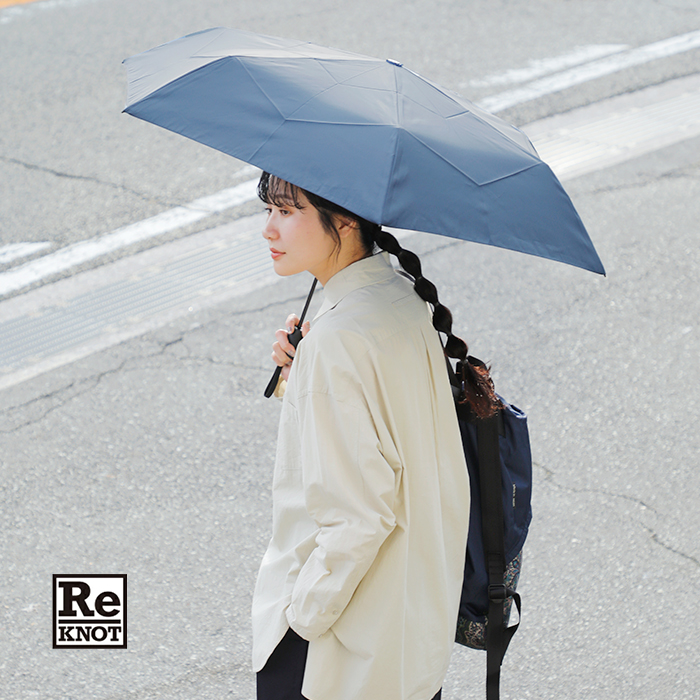 ReKNOT(リノット)ワンタッチ自動開閉形状安定加工折りたたみ傘“S/SFOLDINGUMBRELLA-AUTOMATIC-”rkn-25005