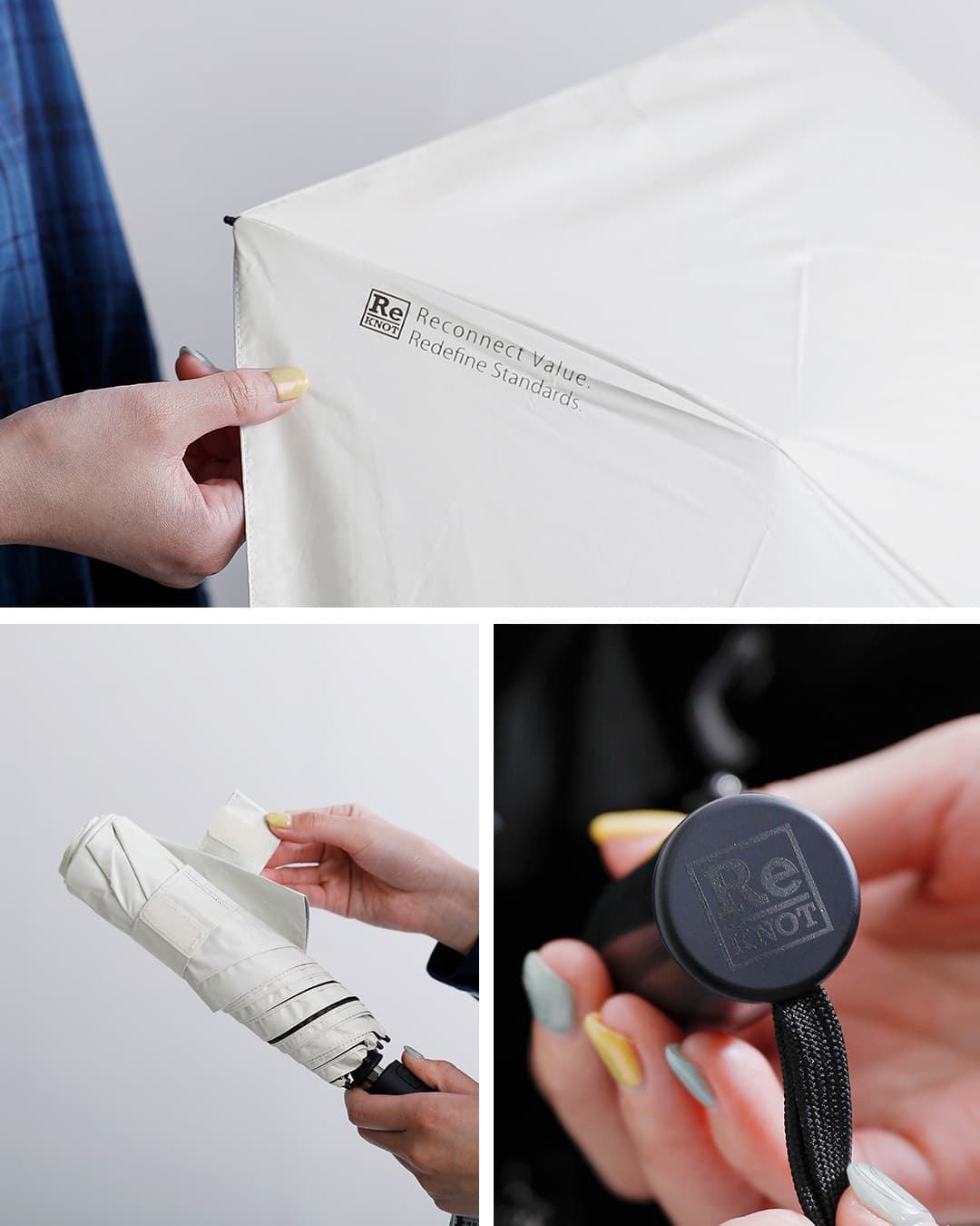 ReKNOT晴雨兼用 ワンタッチ開閉 折りたたみ傘 U/L SUNBLOCK UMBRELLA AUTOMATIC rkn-26002