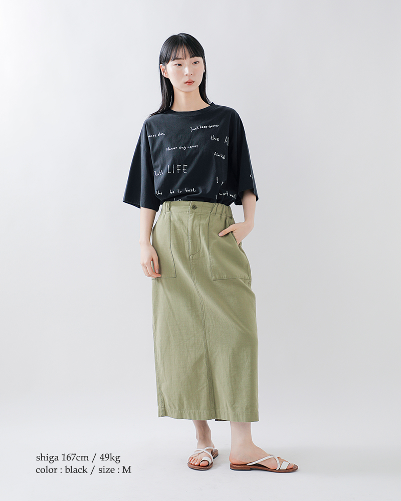 REMI RELIEF(レミレリーフ)SP加工天竺コットン刺繍Tシャツrn30389086